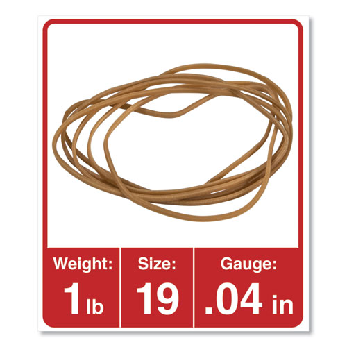 Image of Universal® Rubber Bands, Size 19, 0.04" Gauge, Beige, 1 Lb Bag, 1,240/Pack