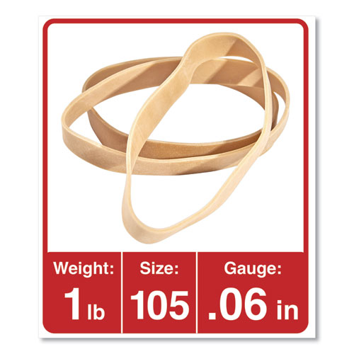 Rubber Bands, Size 105, 0.06" Gauge, Beige, 1 lb Box, 55/Pack