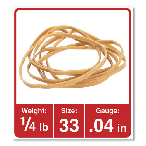 Rubber Bands, Size 33, 0.04" Gauge, Beige, 4 oz Box, 160/Pack
