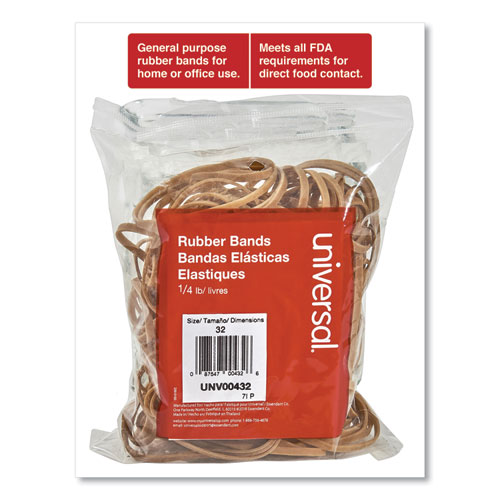 Image of Universal® Rubber Bands, Size 32, 0.04" Gauge, Beige, 4 Oz Box, 205/Pack