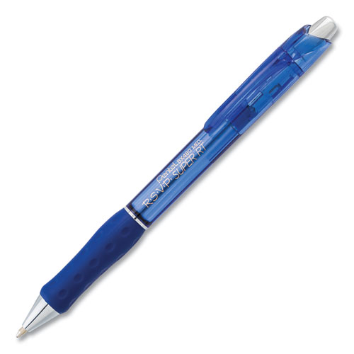 Image of Pentel® R.S.V.P. Super Rt Ballpoint Pen, Retractable, Medium 1 Mm, Blue Ink, Blue Barrel, Dozen