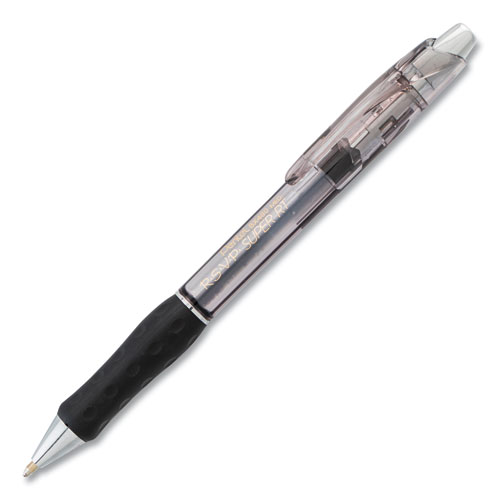 Image of Pentel® R.S.V.P. Super Rt Ballpoint Pen, Retractable, Medium 1 Mm, Black Ink, Black Barrel, Dozen