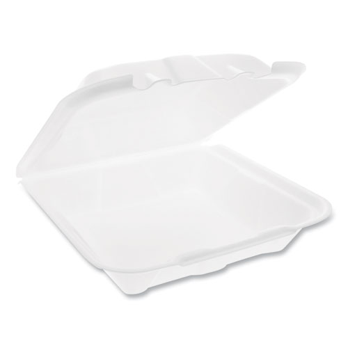FOAM HINGED LID CONTAINERS, DUAL TAB LOCK ECONOMY, 9.13 X 9 X 3.25, 1-COMPARTMENT, WHITE, 150/CARTON