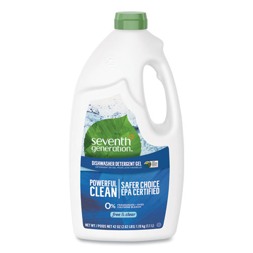 Natural Automatic Dishwasher Gel, Free and Clear/Unscented, 42 oz Bottle, 6/Carton