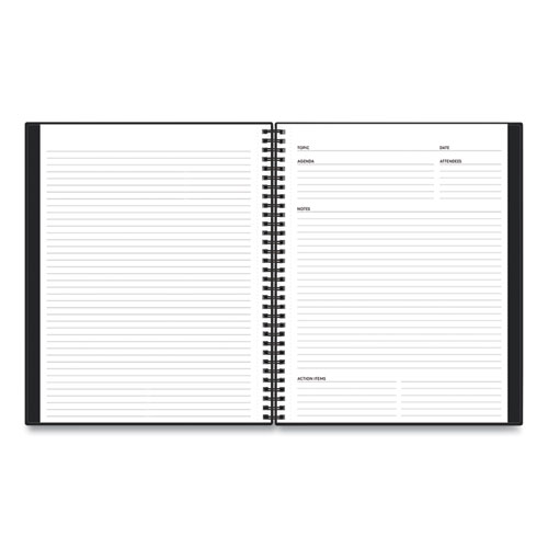Image of Blue Sky® Aligned Business Notebook, 1-Subject, Meeting-Minutes/Notes Format With Narrow Rule, Black Cover, (78) 11 X 8.5 Sheets
