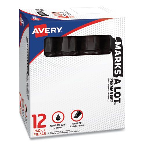 Avery® Marks A Lot Extra-Large Desk-Style Permanent Marker, Extra-Broad Chisel Tip, Black (24148)