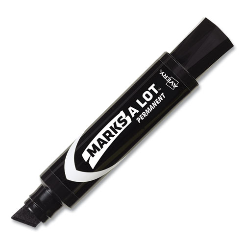 Image of MARKS A LOT Extra-Large Desk-Style Permanent Marker, Extra-Broad Chisel Tip, Black (24148)
