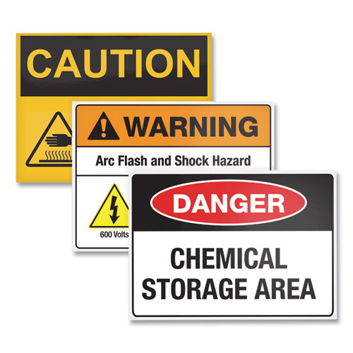 Avery® Surface Safe Removable Label Safety Signs, Inkjet/Laser Printers, 3.5 x 5, White, 4/Sheet, 15 Sheets/Pack