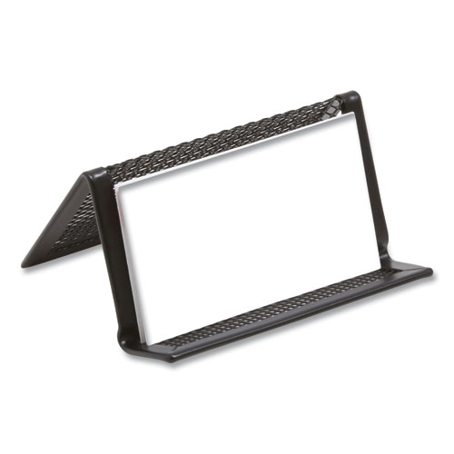 Image of One Compartment Business Card Holder, Holds 50 Cards, 3.07 x 0.15 x 4.4, Metal, Black