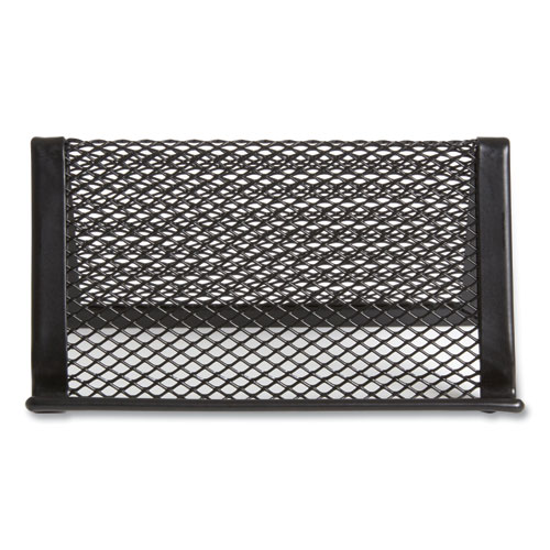 Image of One Compartment Business Card Holder, Holds 50 Cards, 3.07 x 0.15 x 4.4, Metal, Black