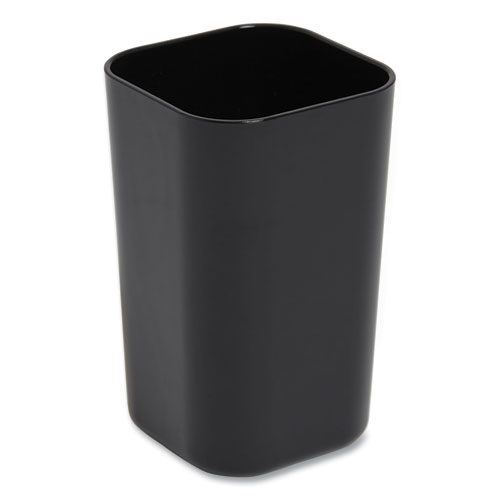 Image of Plastic Pencil Cup, 2.61 x 2.61 x 4.3, Black