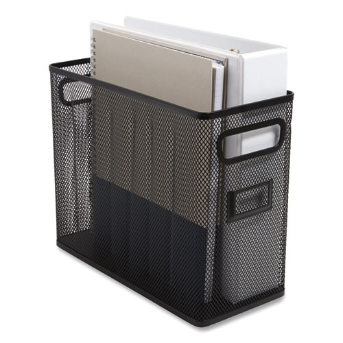 Wire Mesh Box-Style Vertical Document Organizer, 1 Section, Letter-Size, 5.79 x 12.4 x 10.16, Matte Black