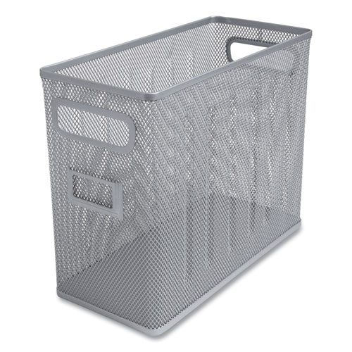 Image of Wire Mesh Box-Style Vertical Document Organizer, 1 Section, Letter-Size, 5.79 x 12.4 x 10.16, Silver