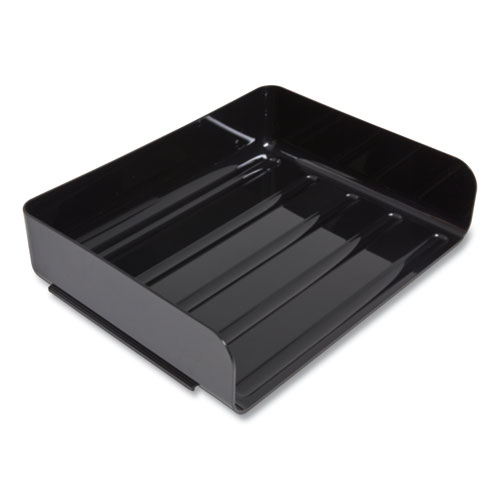 Image of Tru Red™ Side-Load Stackable Plastic Document Tray, 1 Section, Letter-Size, 12.63 X 9.72 X 3.01, Black, 2/Pack