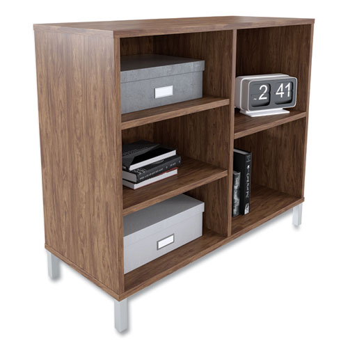 Image of Union & Scale™ Essentials Laminate Bookcase, Five-Shelf, 36W X 15D X 31.6H, Espresso