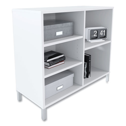 Image of Union & Scale™ Essentials Laminate Bookcase, Five-Shelf, 36W X 15D X 31.6H, White