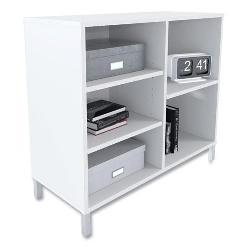 Essentials Laminate Bookcase, Five-Shelf, 36w x 15d x 31.6h, White