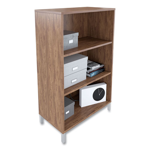 Image of Union & Scale™ Essentials Laminate Bookcase, Three-Shelf, 28W X 15D X 45.6H, Espresso