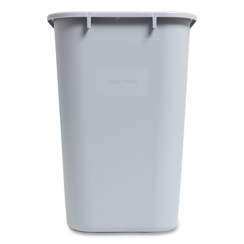 Open Top Indoor Trash Can , 7 gal, Plastic, Gray