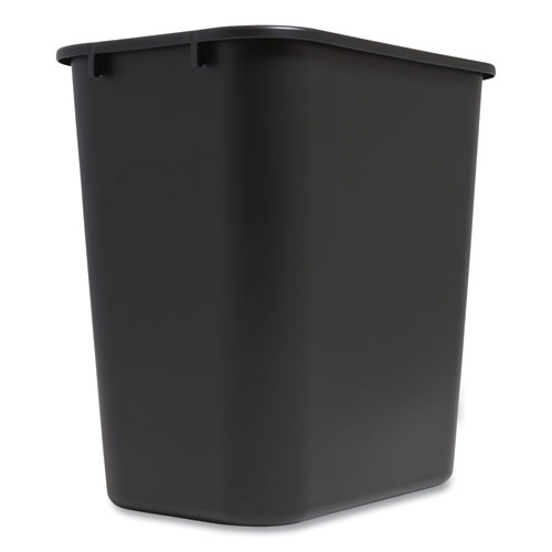 Open Top Indoor Trash Can, 3.5 gal, Plastic, Black