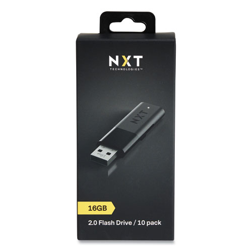 NXT Technologies™ USB 2.0 Flash Drive, 16 GB, Black, 10/Pack | Weiss Bros.