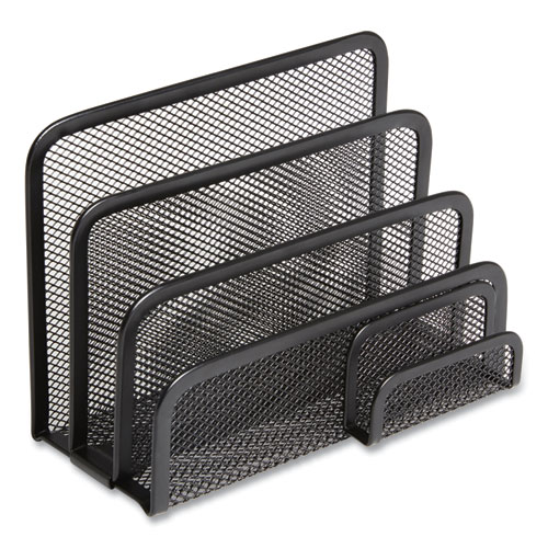 Wire Mesh Mail Sorter With Business Card Holder 4 Sections 6 1 4 To 16 Envelopes
