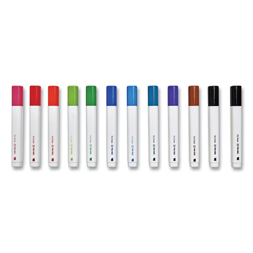 Dry Erase Marker, Tank-Style, Medium Chisel Tip, Assorted Colors, 12/Pack