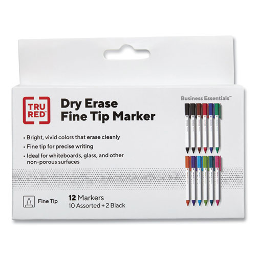 Twin-Tip Permanent Marker, Extra-Fine/Fine Bullet Tips, Red, Dozen