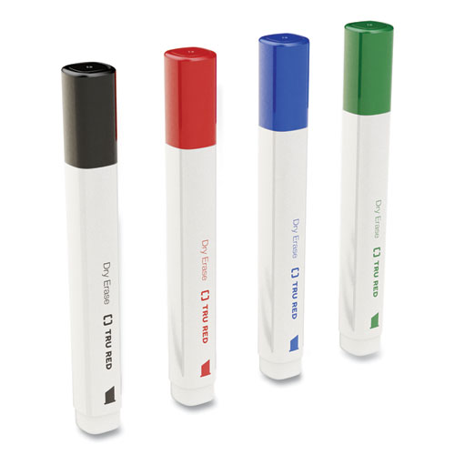 Dry Erase Marker, Tank-Style, Medium Chisel Tip, Assorted Colors, 4/Kit