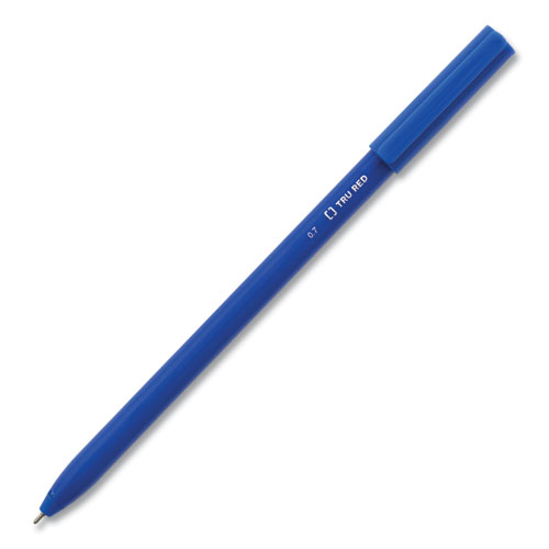 Ballpoint Pen, Stick, Fine 0.7 mm, Blue Ink, Blue Barrel, Dozen