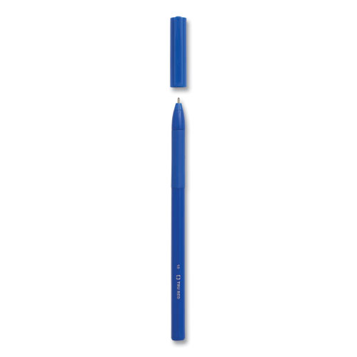 Gripped Ballpoint Pen, Stick, Medium 1 mm, Blue Ink, Blue Barrel, Dozen