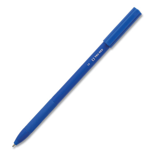 Gripped Ballpoint Pen, Stick, Medium 1 mm, Blue Ink, Blue Barrel, Dozen