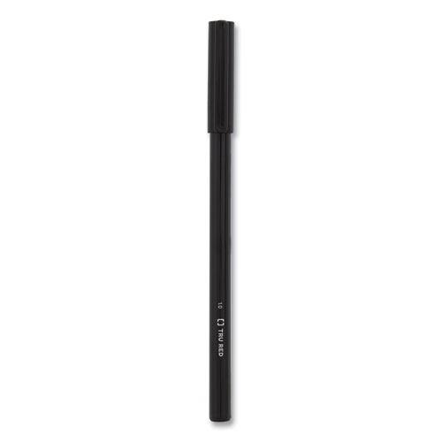 Ballpoint Pen, Stick, Medium 1 mm, Black Ink, Black Barrel, 60/Pack