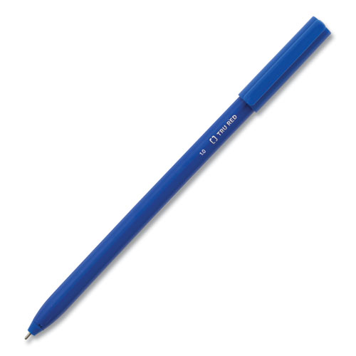 Ballpoint Pen, Stick, Medium 1 mm, Blue Ink, Blue Barrel, Dozen