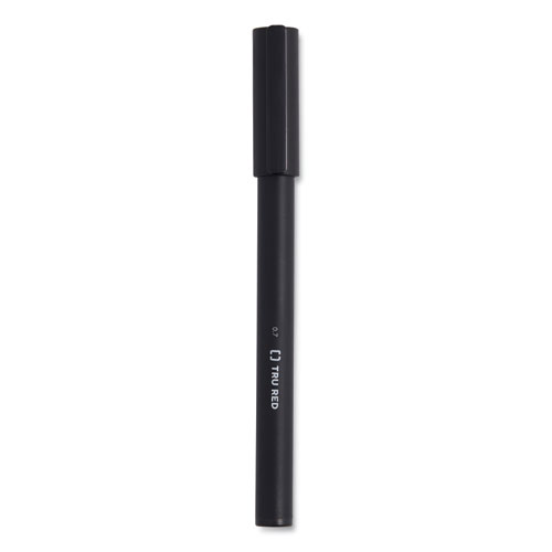 Image of Quick Dry Gel Pen, Stick, Medium 0.7 mm, Black Ink, Black Barrel, 5/Pack
