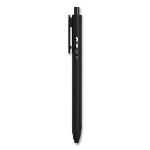 Quick Dry Gel Pen, Retractable, Medium 0.7 mm, Black Ink, Black Barrel, Dozen