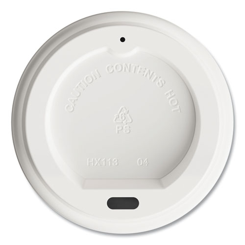 Perk™ Plastic Hot Cup Lids, Fits 8 Oz Cups, White, 50/Pack