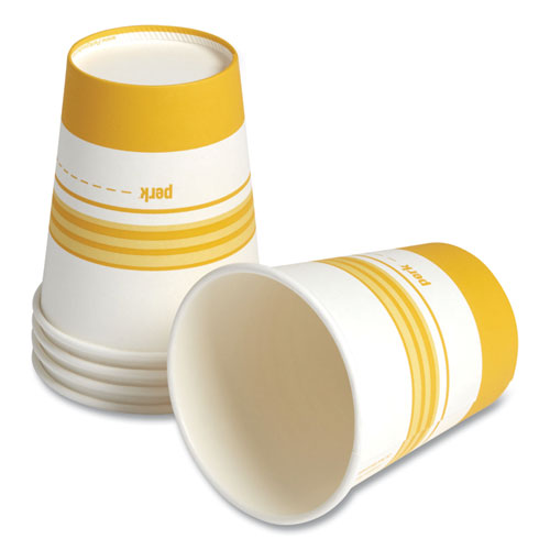 Paper Hot Cups, 16 oz, White/Orange, 50/Pack