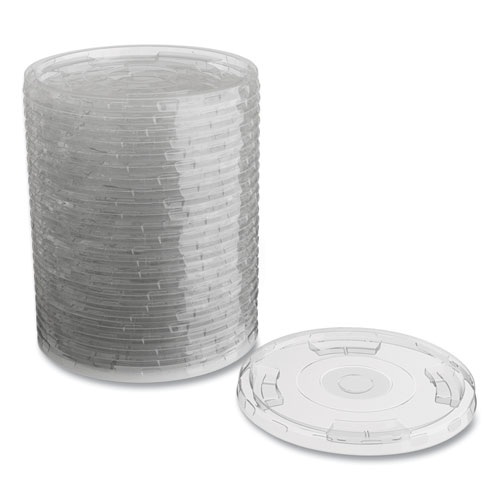 Compostable Straw Slot Plastic Cold Cup Lids, Fits 12 oz, 16 oz Cold Cups, Clear, 500/Pack