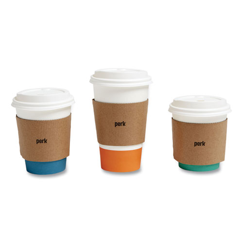 Image of Paper Hot Cup Sleeves, Fits 10, 12, 16 oz Cups, Brown, 500/Pack
