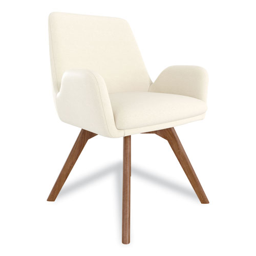 Union & Scale™ MidMod Fabric Guest Chair, 24.8" x 25" x 31.8", Cream Seat, Cream Back