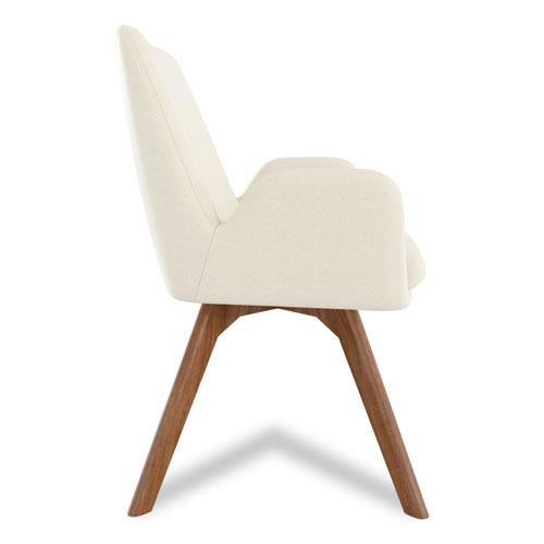 Image of Union & Scale™ Midmod Fabric Guest Chair, 24.8" X 25" X 31.8", Cream Seat, Cream Back