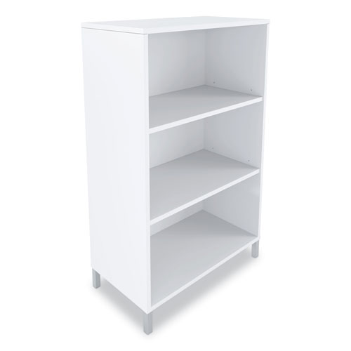 Image of Union & Scale™ Essentials Laminate Bookcase, Three-Shelf, 28W X 15D X 45.6H, White