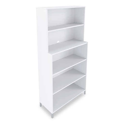 Image of Union & Scale™ Essentials Laminate Bookcase, Five-Shelf, 35.8W X 14.9D X 72H, White