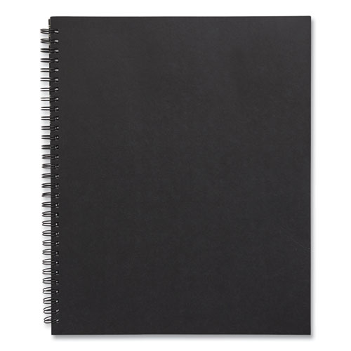 Image of Wirebound Soft-Cover Business-Meeting Journal, 1-Subject, Meeting-Minutes/Notes Format, Black Cover, (80) 11 x 8.5 Sheets