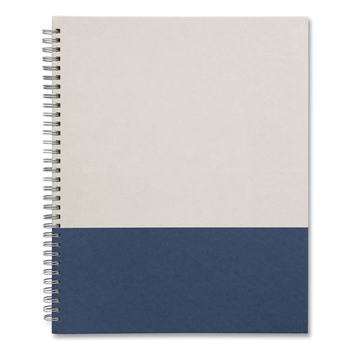 Wirebound Hardcover Notebook, 1-Subject, Narrow Rule, Gray/Blue Cover, (80) 11 x 8.5 Sheets