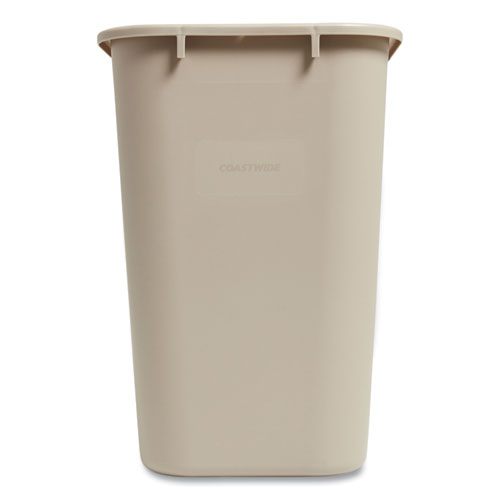 Image of Open Top Indoor Trash Can, Plastic, 10.25 gal, Beige