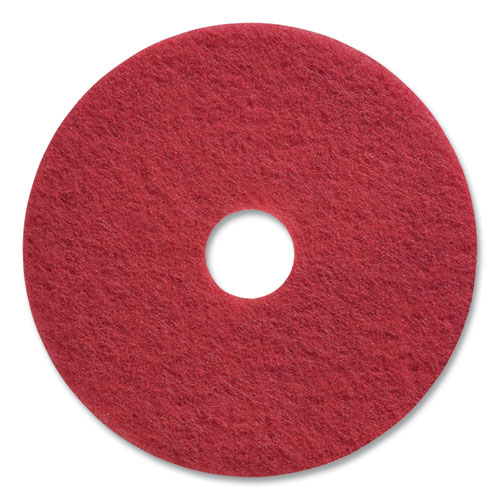 Coastwide Professional™ Buffing Floor Pads, 17" Diameter, Red, 5/Carton