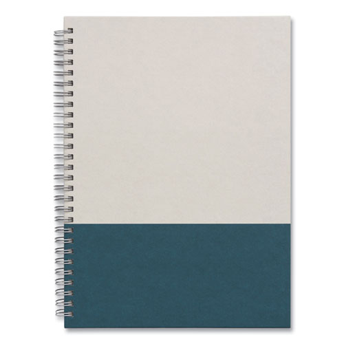 Wirebound Hardcover Notebook, 1 Subject, Narrow Rule, Gray/Teal Cover, 9.5 x 6.5, 80 Sheets