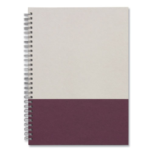 Wirebound Hardcover Notebook, 1-Subject, Narrow Rule, Gray/Purple Cover, (80) 9.5 x 6.5 Sheets